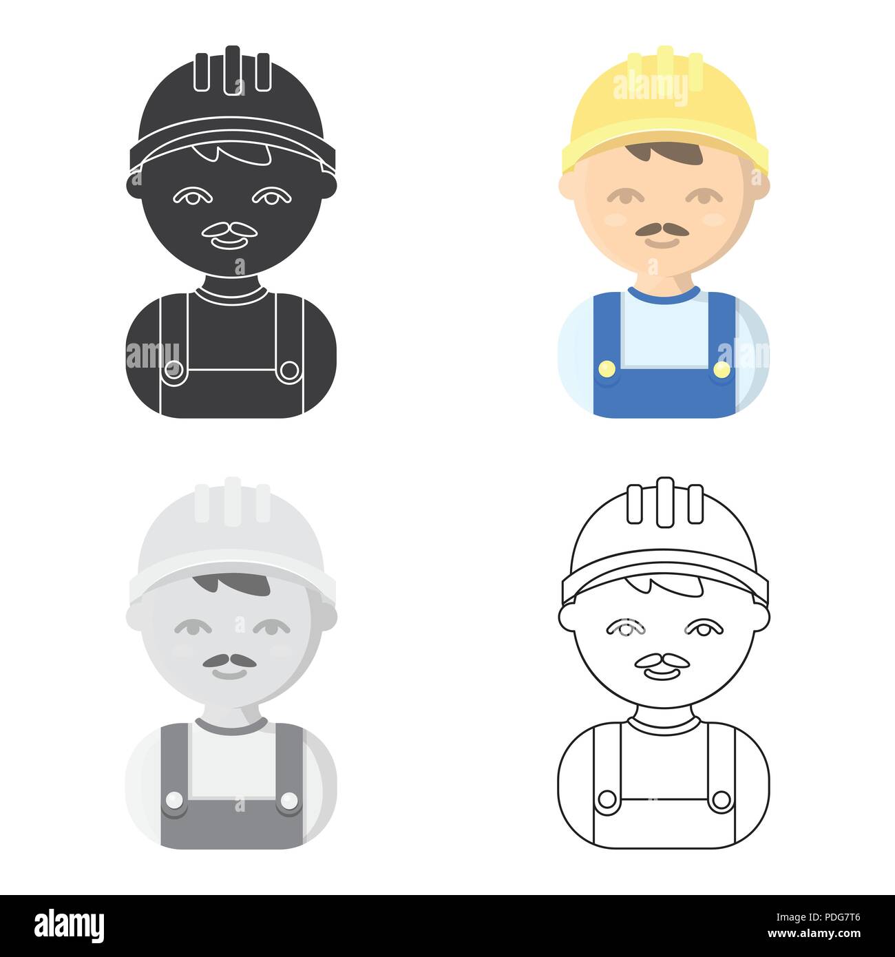 Builder cartoon icon. Illustration for web and mobile. Stock Vector