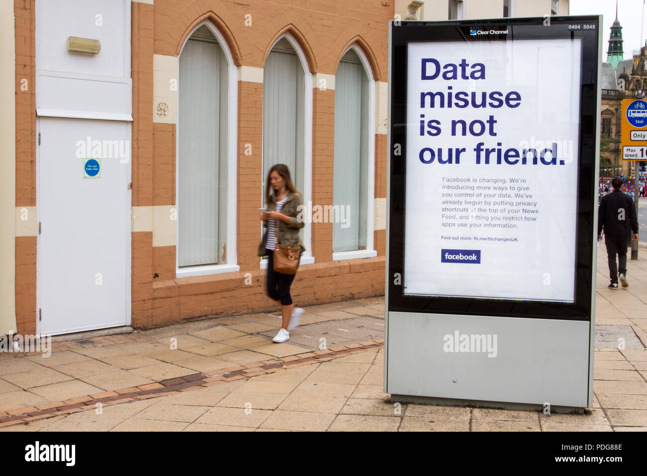 Facebook city centre advertising; Clear Channel bannerstand, Data ...