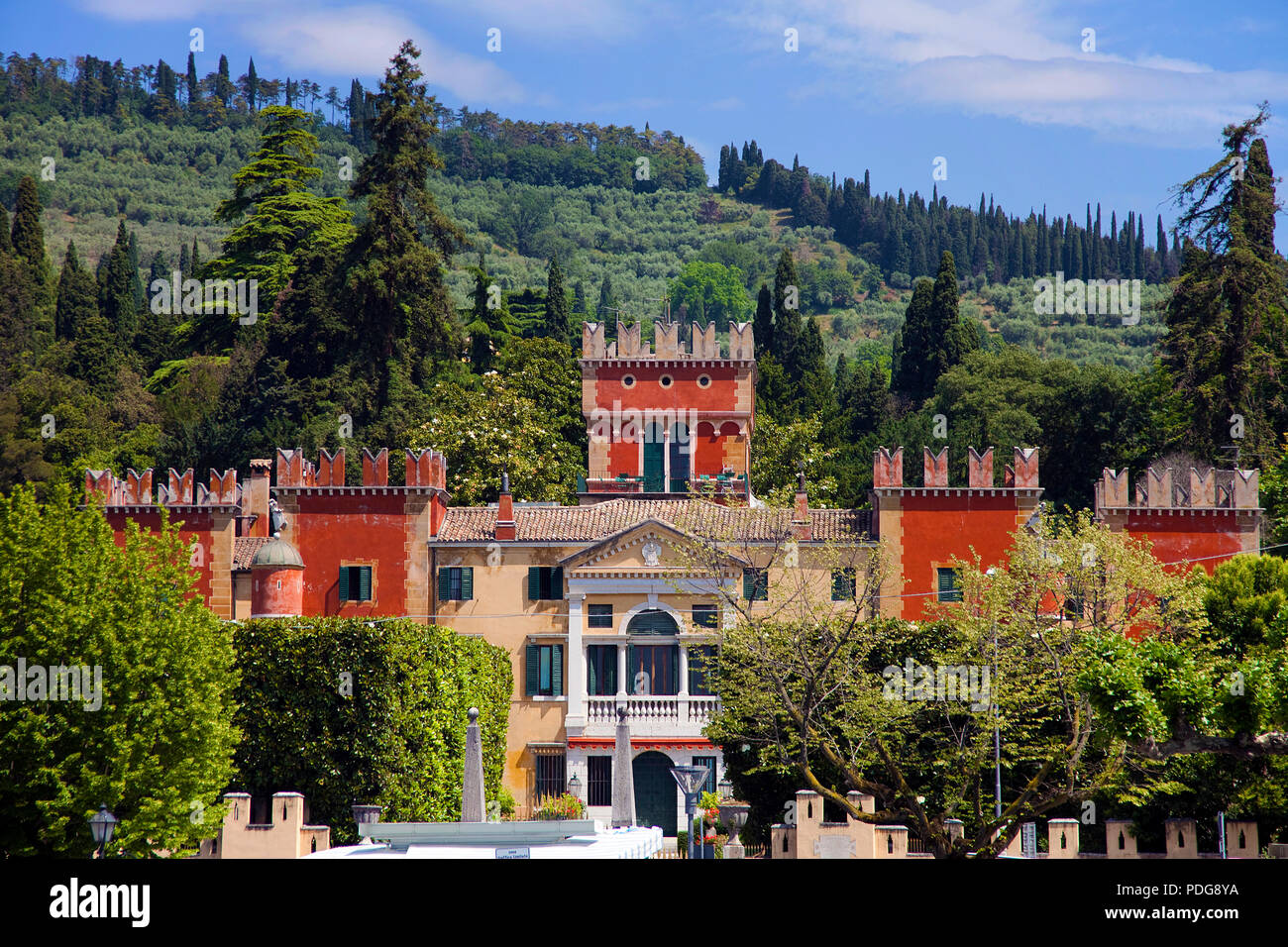Villa Albertini, palace of the 16. century, neo-classical architecture, Garda, province Verona, Lake Garda, Italy Stock Photo
