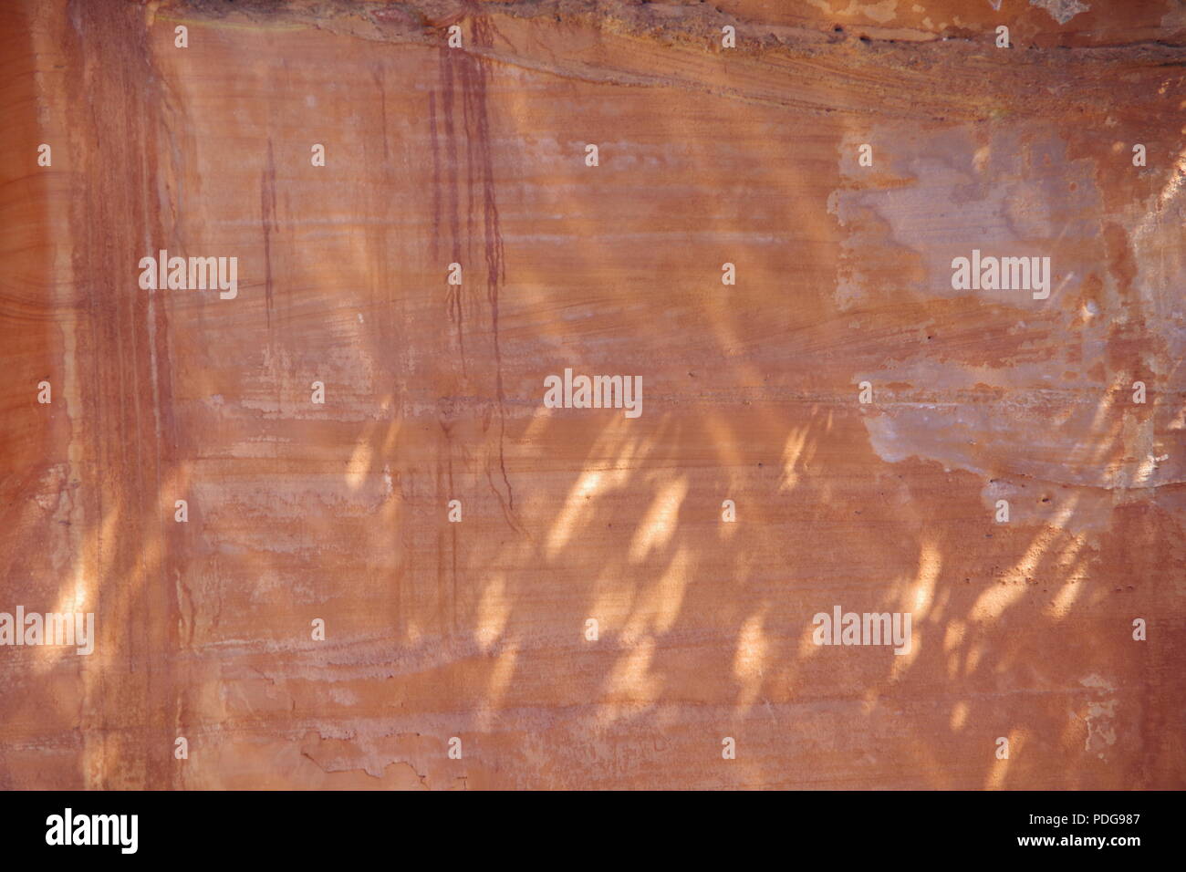 Aeolian Cross Bedding in Red Sea Cliffs of  Triassic Helsby Sandstone Formation, at Sidmouth along the Jurassic Coast. East Devon, UK. Stock Photo