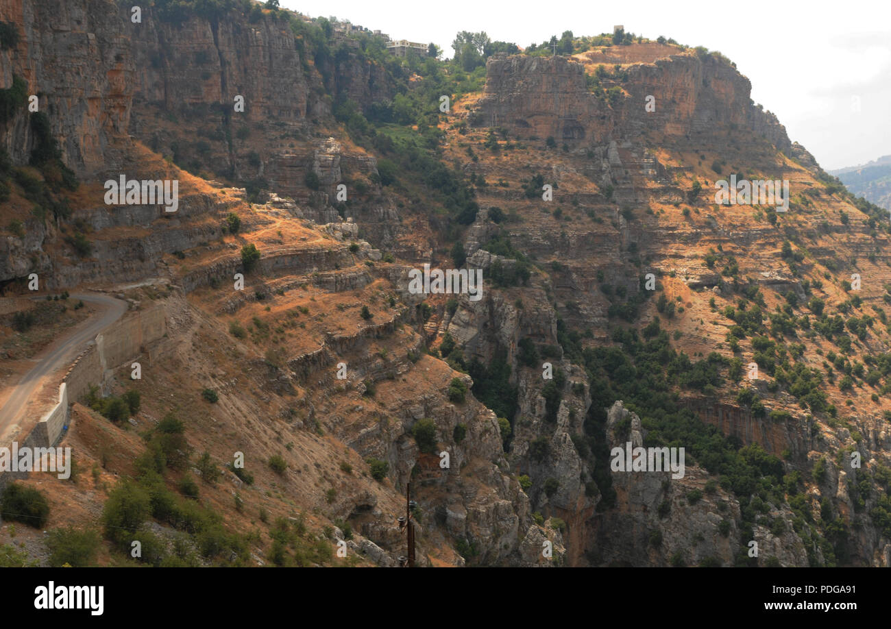 The holy Qadischavalley in the lebenese mountains between Bscharreh and Tripolis. Lebanon's