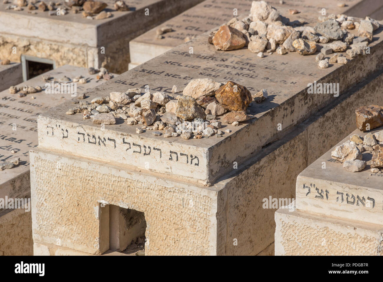 View of graves on the Mount of Olives , Jerusalem Old City ,Israel