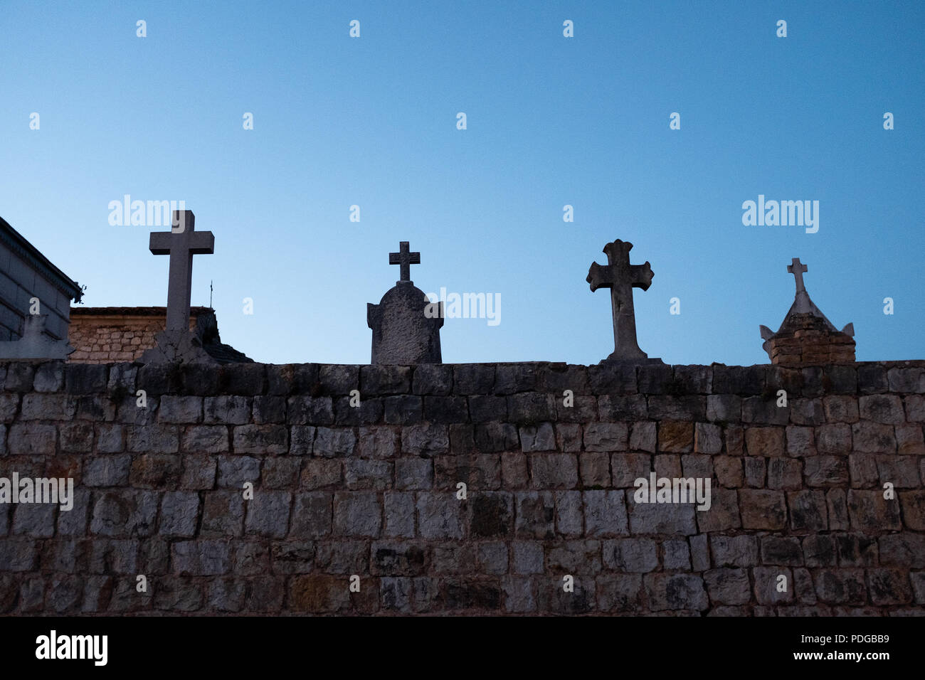 French Cemetery With Gravestones Stock Photo
