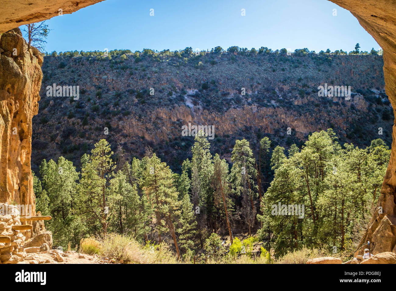 Alcove House Trail in Bandelier National Monument, New Mexico Stock