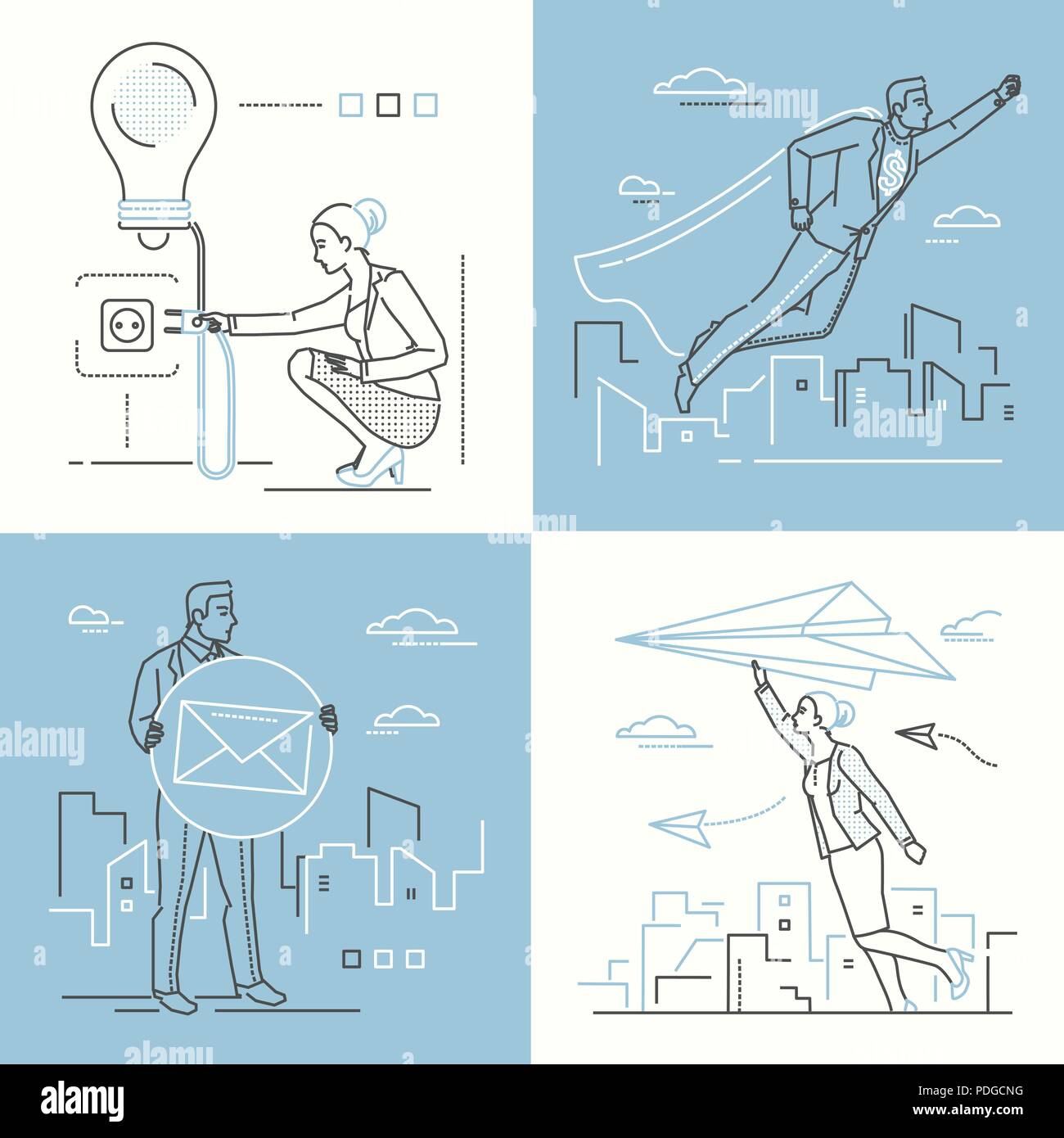 Business concepts - set of line design style illustrations Stock Vector ...