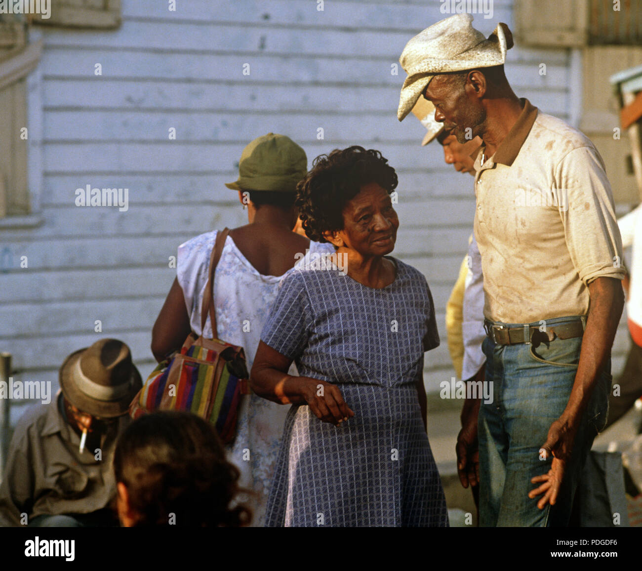 Belizeans in Belize City fruit and vegetable market, Belize, Central ...