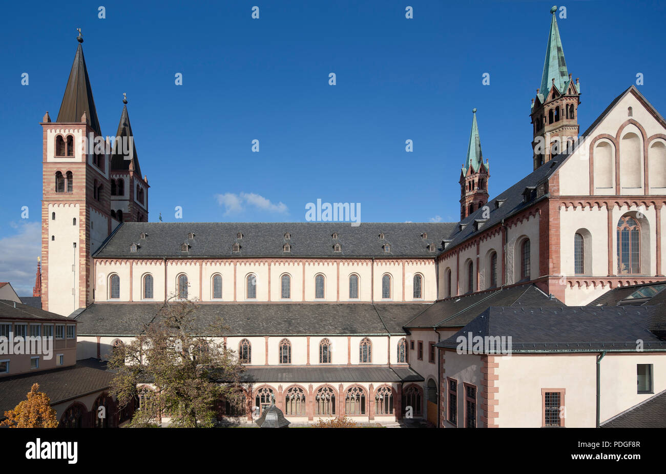 Der Würzburger Dom, Außenansicht Stock Photo
