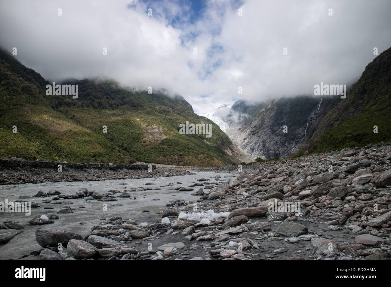 Franz Josef Glacier in the South Island of New Zealand Stock Photo