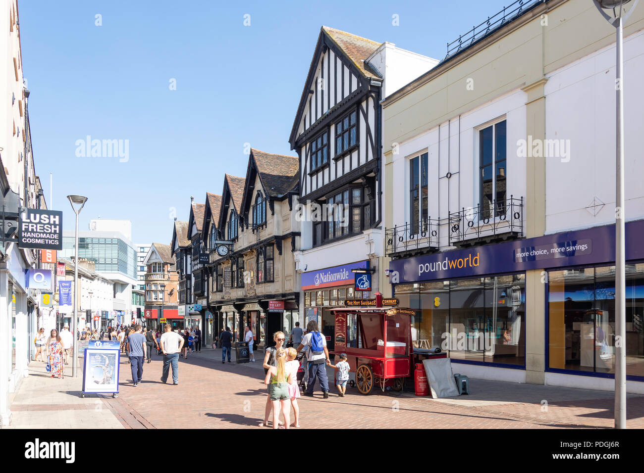 Pedestrianised Tavern Street, Ipswich, Suffolk, England, United Kingdom Stock Photo