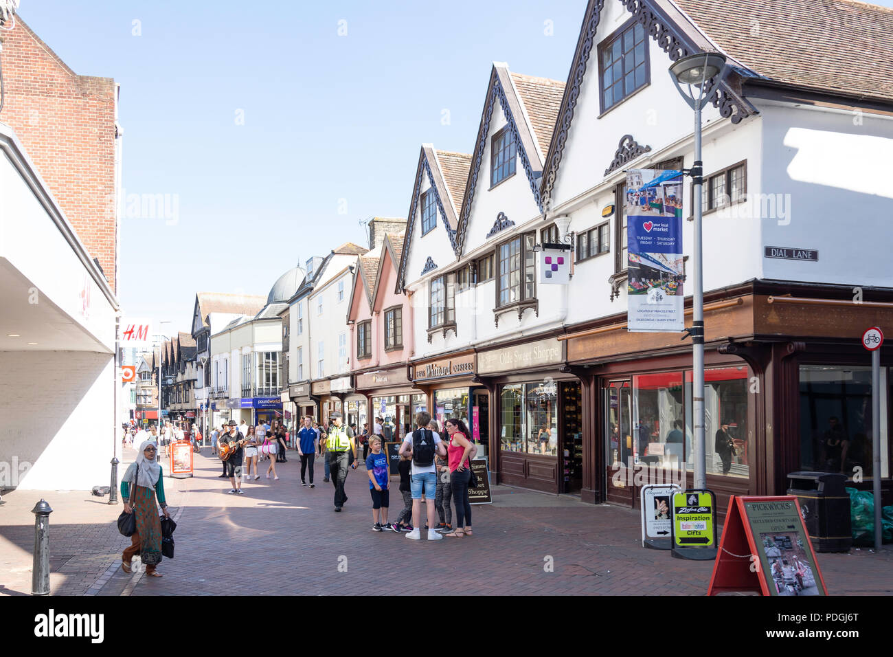 Pedestrianised Tavern Street, Ipswich, Suffolk, England, United Kingdom Stock Photo