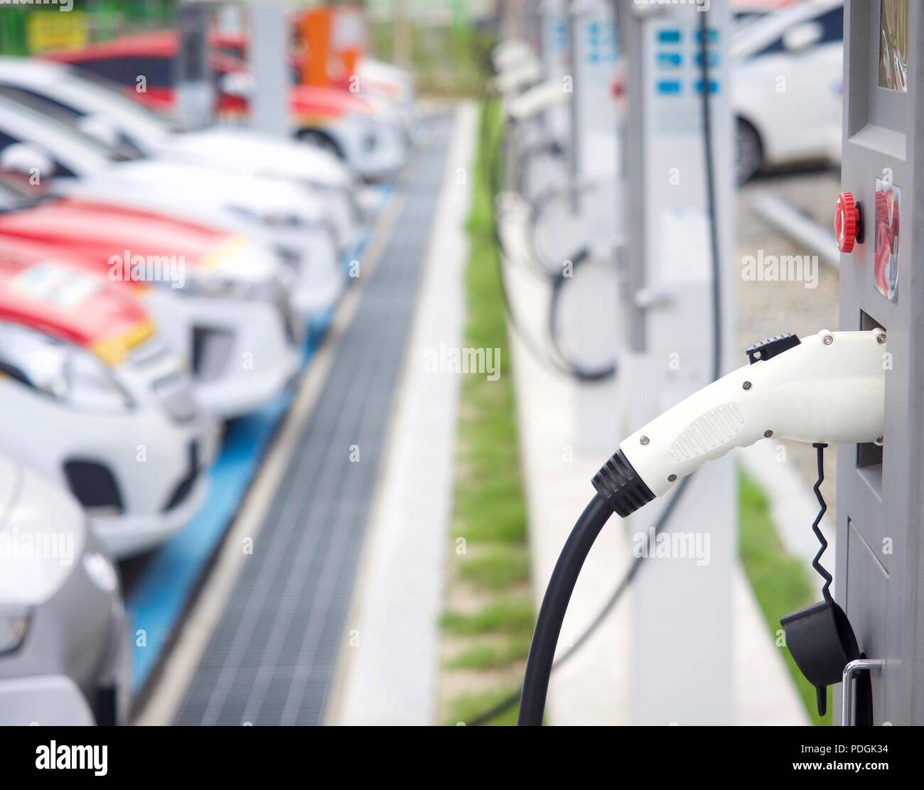 Electric car charging station in Korea Stock Photo Alamy