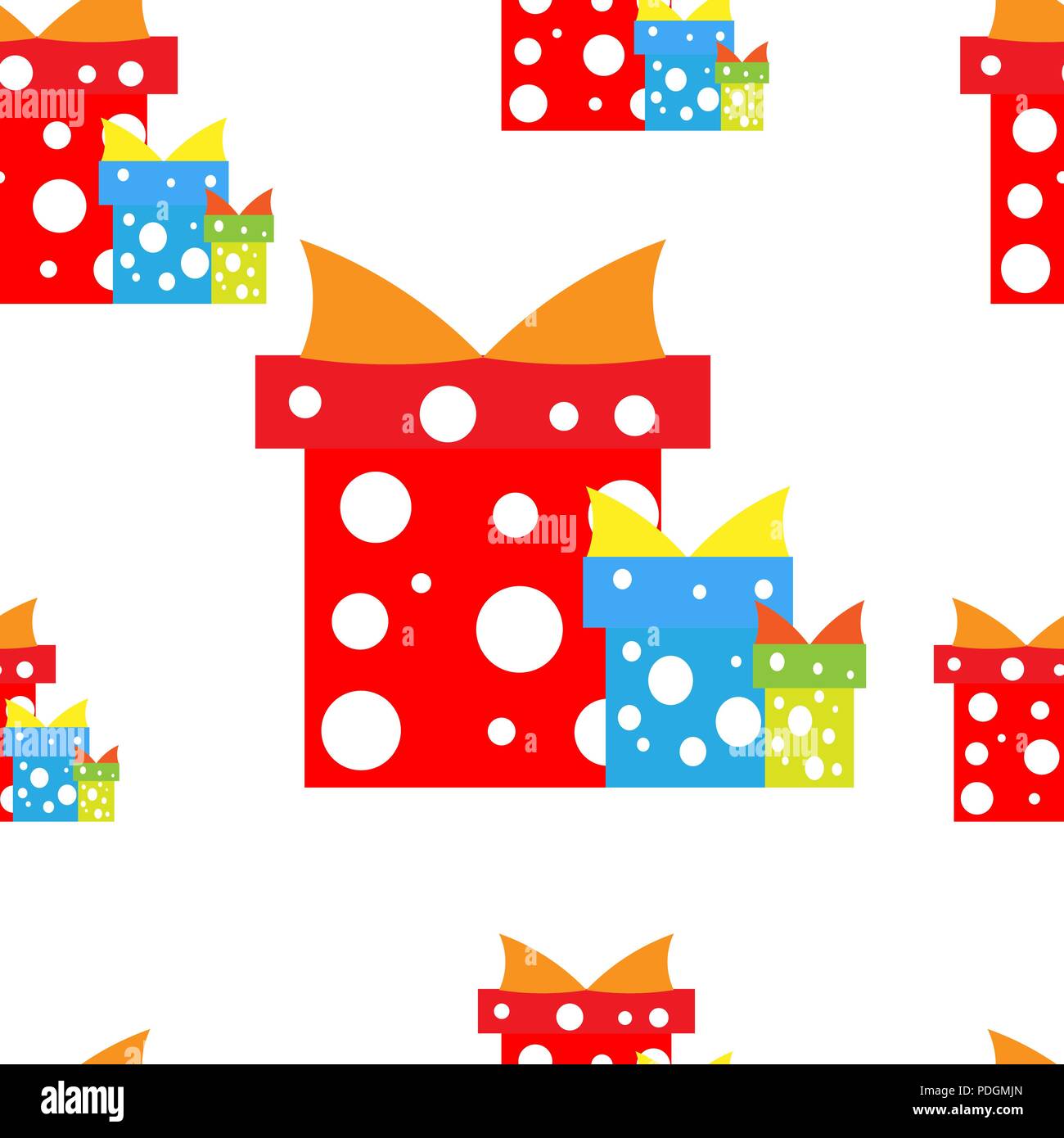 Vector illustration. Seamless pattern. Gift boxes red blue green Stock ...