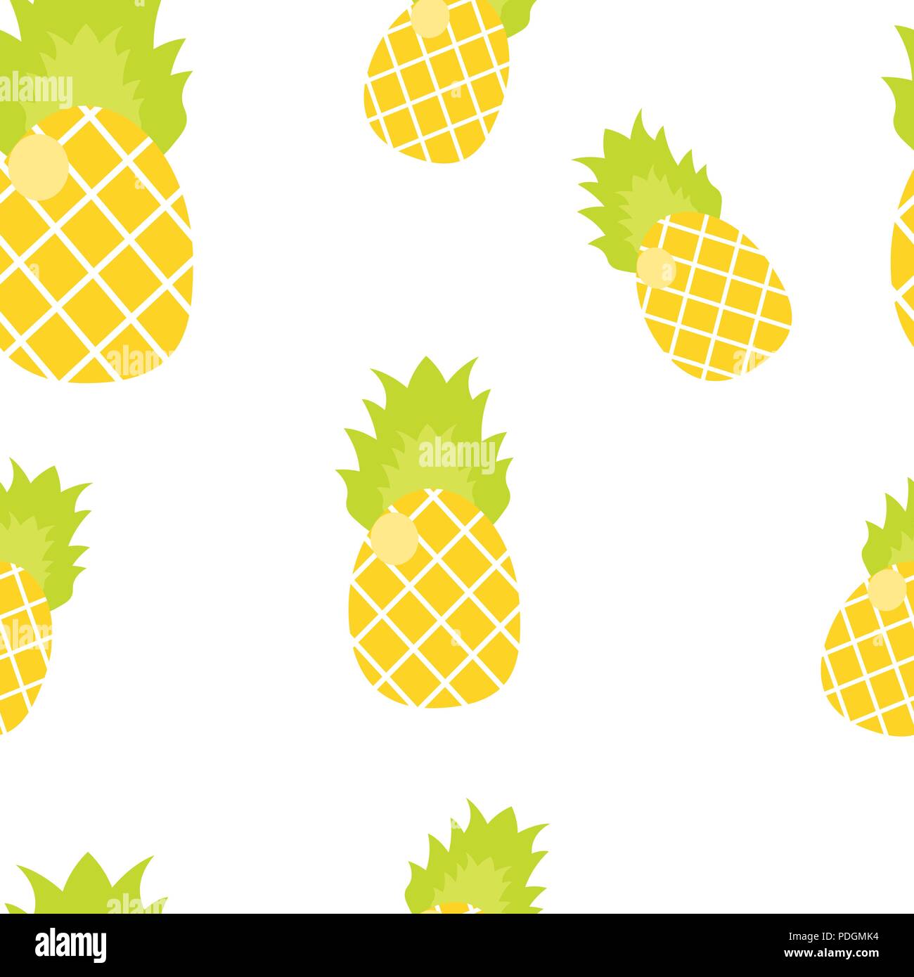 Vector illustration. Seamless pattern. Tropical ornament yellow pineapples Stock Vector