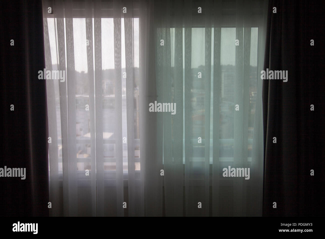 Window With Sheer Curtains Stock Photo Alamy