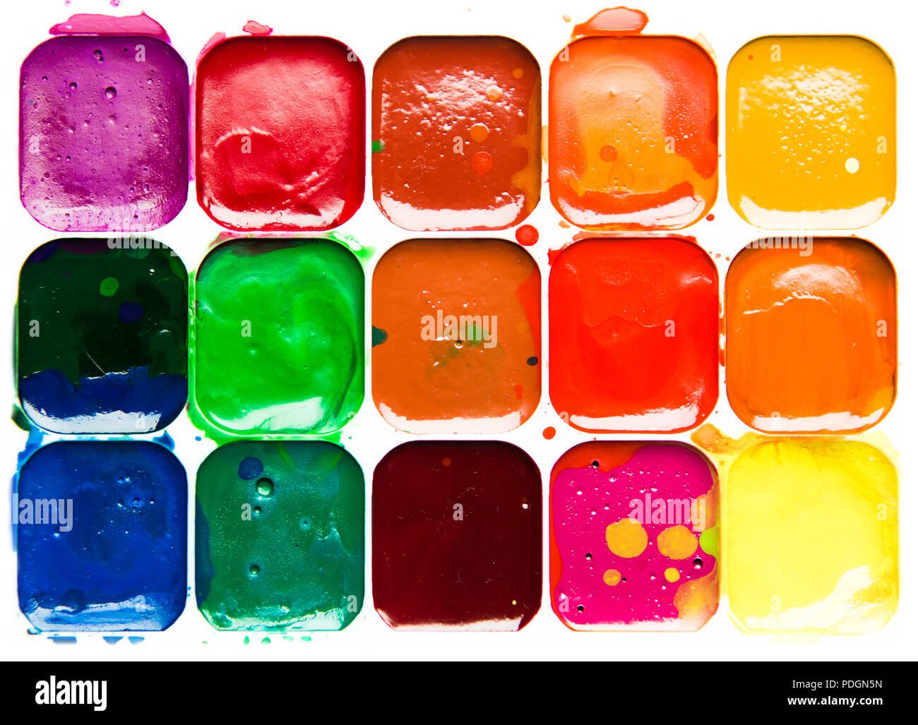 Watercolor paintbox close-up Stock Photo