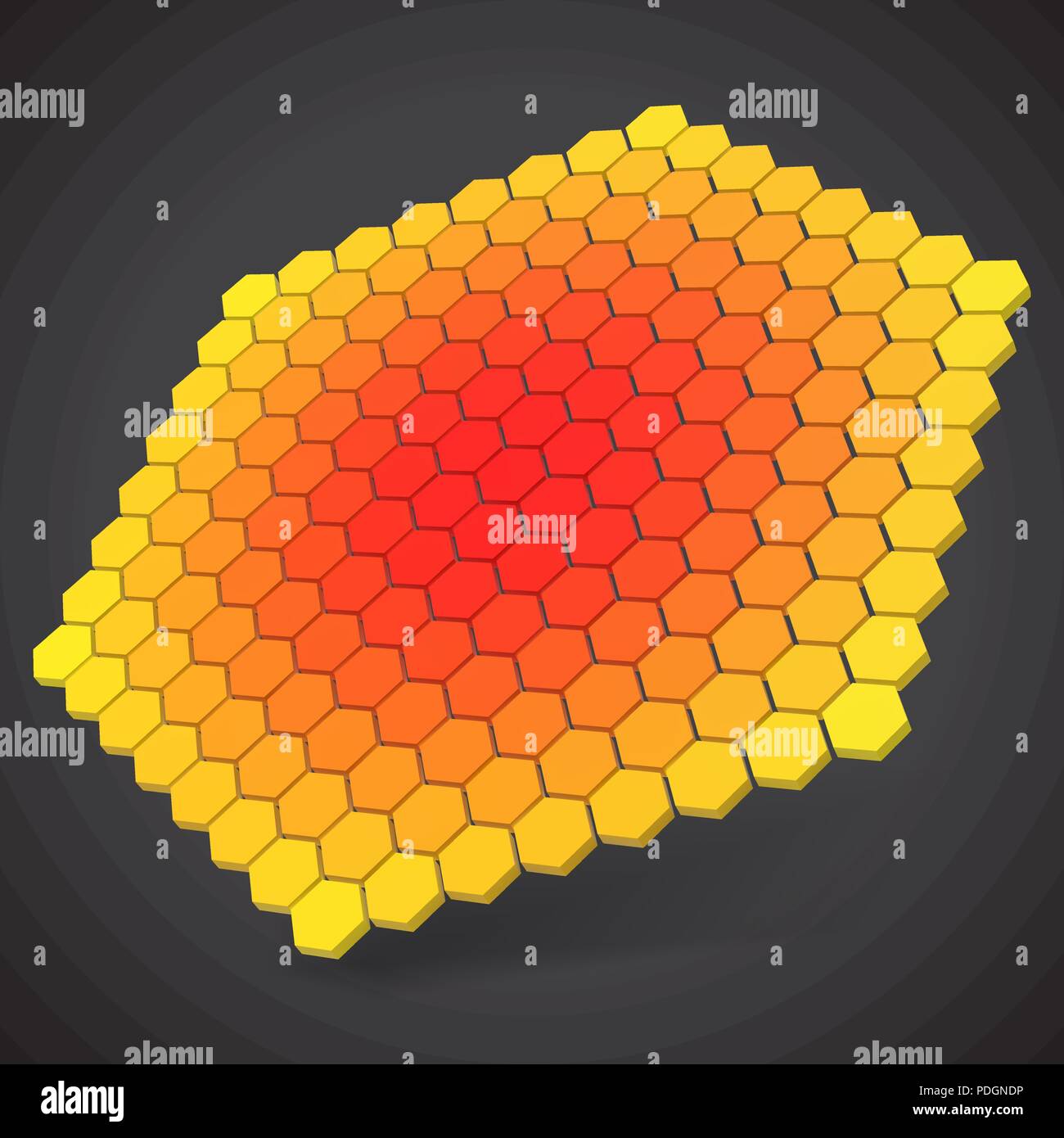 hexagonal color palette with small color hexagons. 3d style vector ...