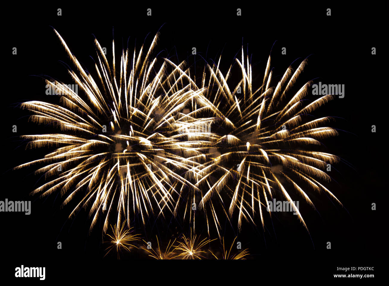 Fireworks of the 14th of July, Bastille Day in France Stock Photo