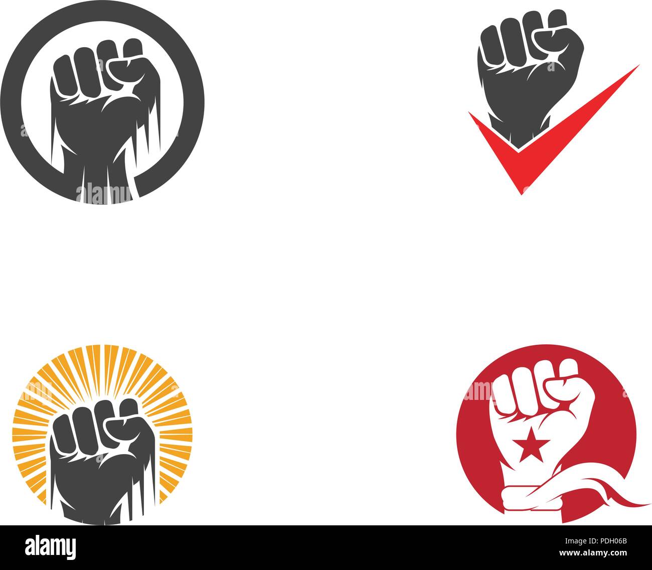 Hand strong vector icon illustration logo template Stock Vector Image ...