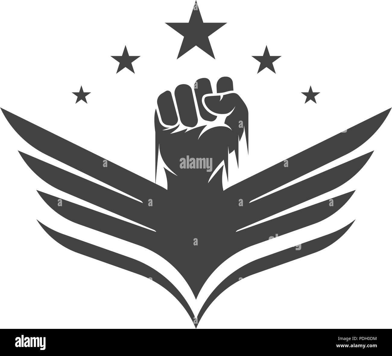 Hand strong vector icon illustration logo template Stock Vector Image ...