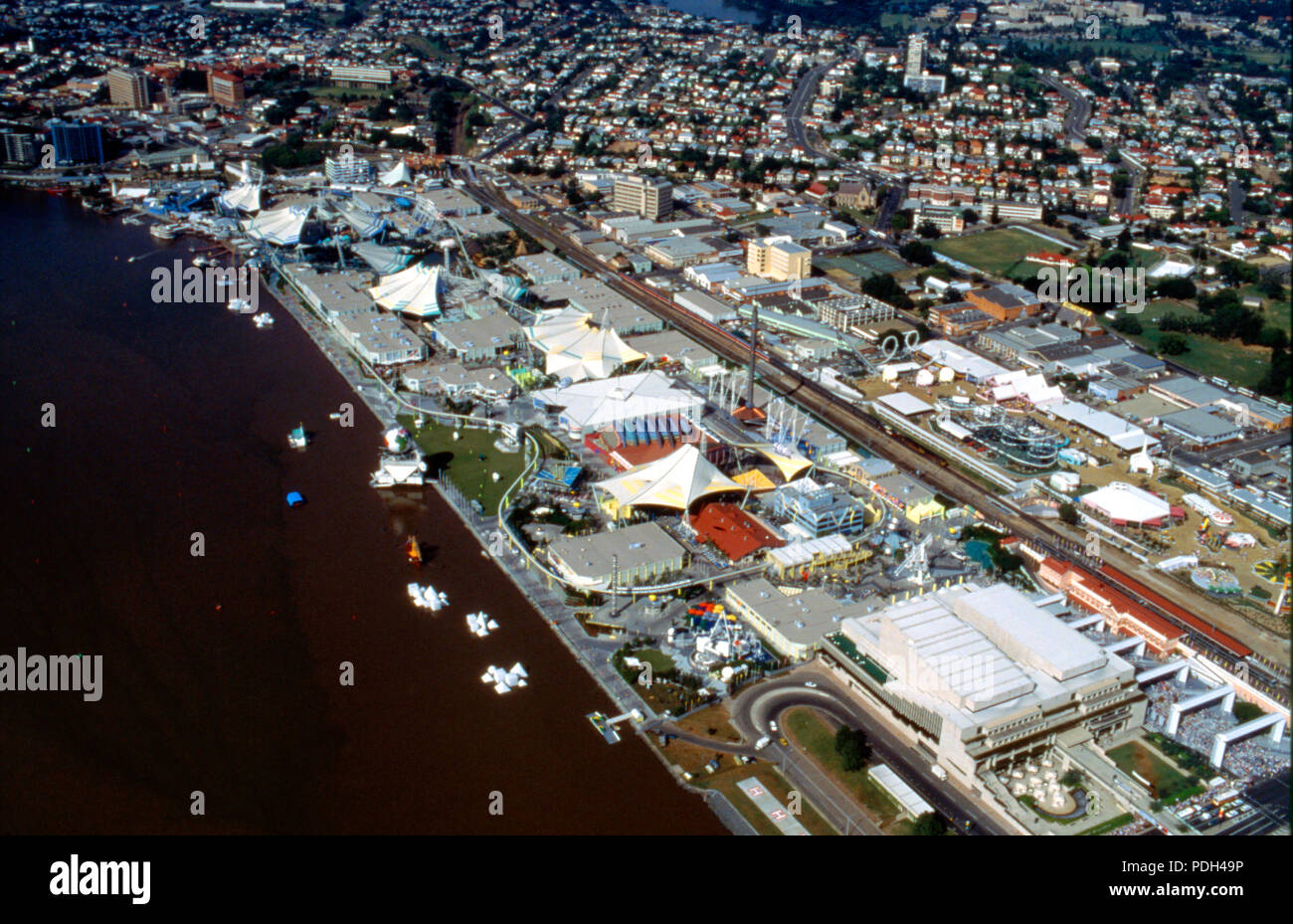 10 Aerial photograph of the Expo 88 site Stock Photo