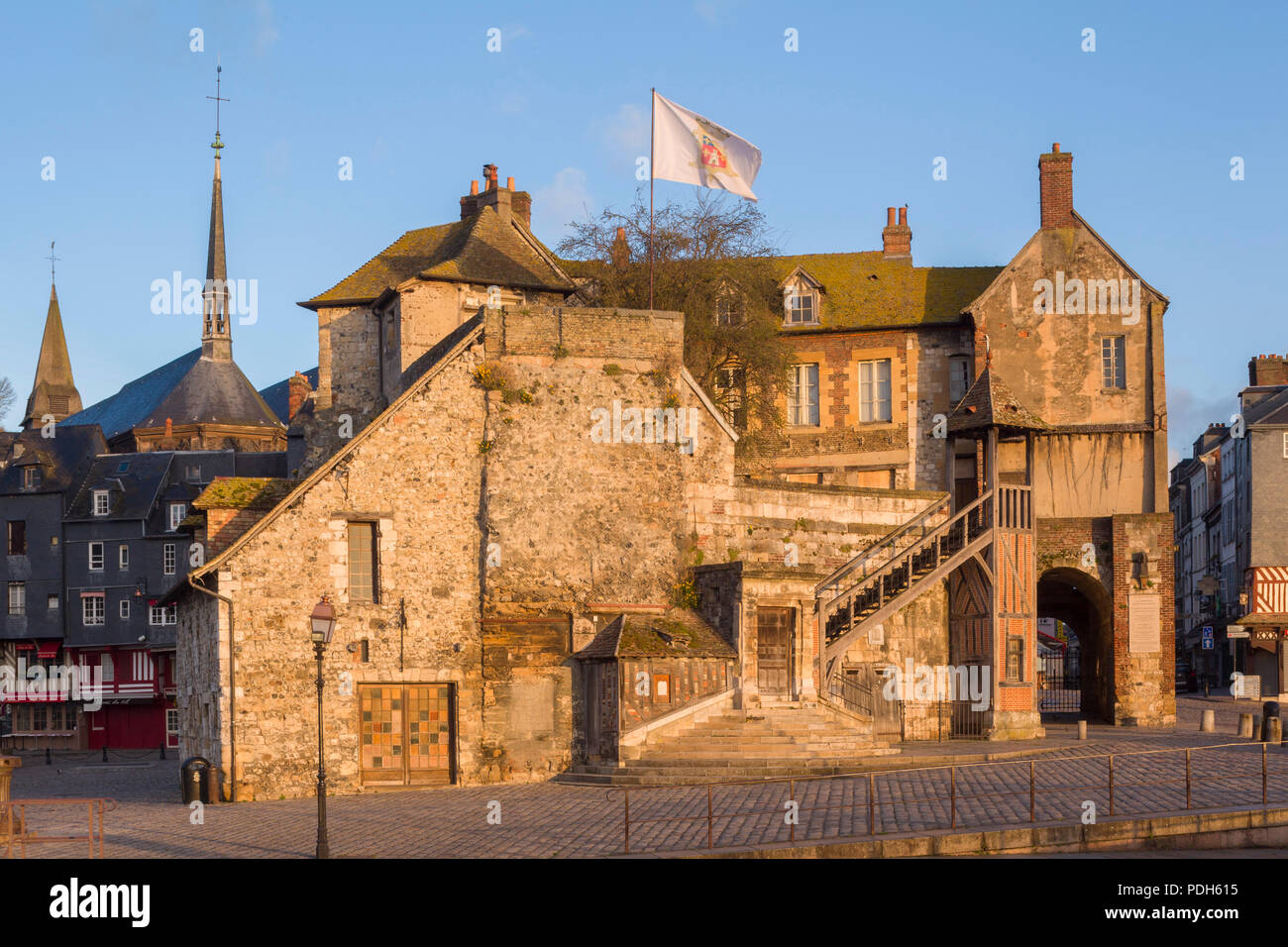 La Lieutenance de Honfleur in the old harbour, Vieux Bassin in the