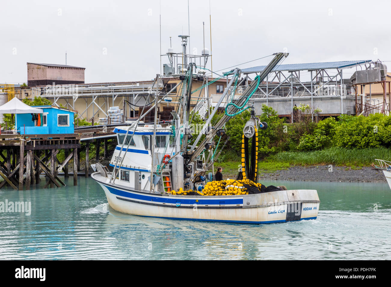 Fishing boats in Valdez Alaska harbor Stock Photo Alamy