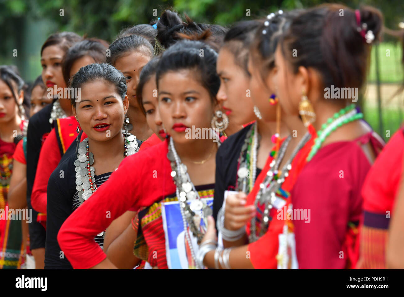 Agartala Tripura India 9th Aug 2018 Girls Are Seen Dressed Up In 
