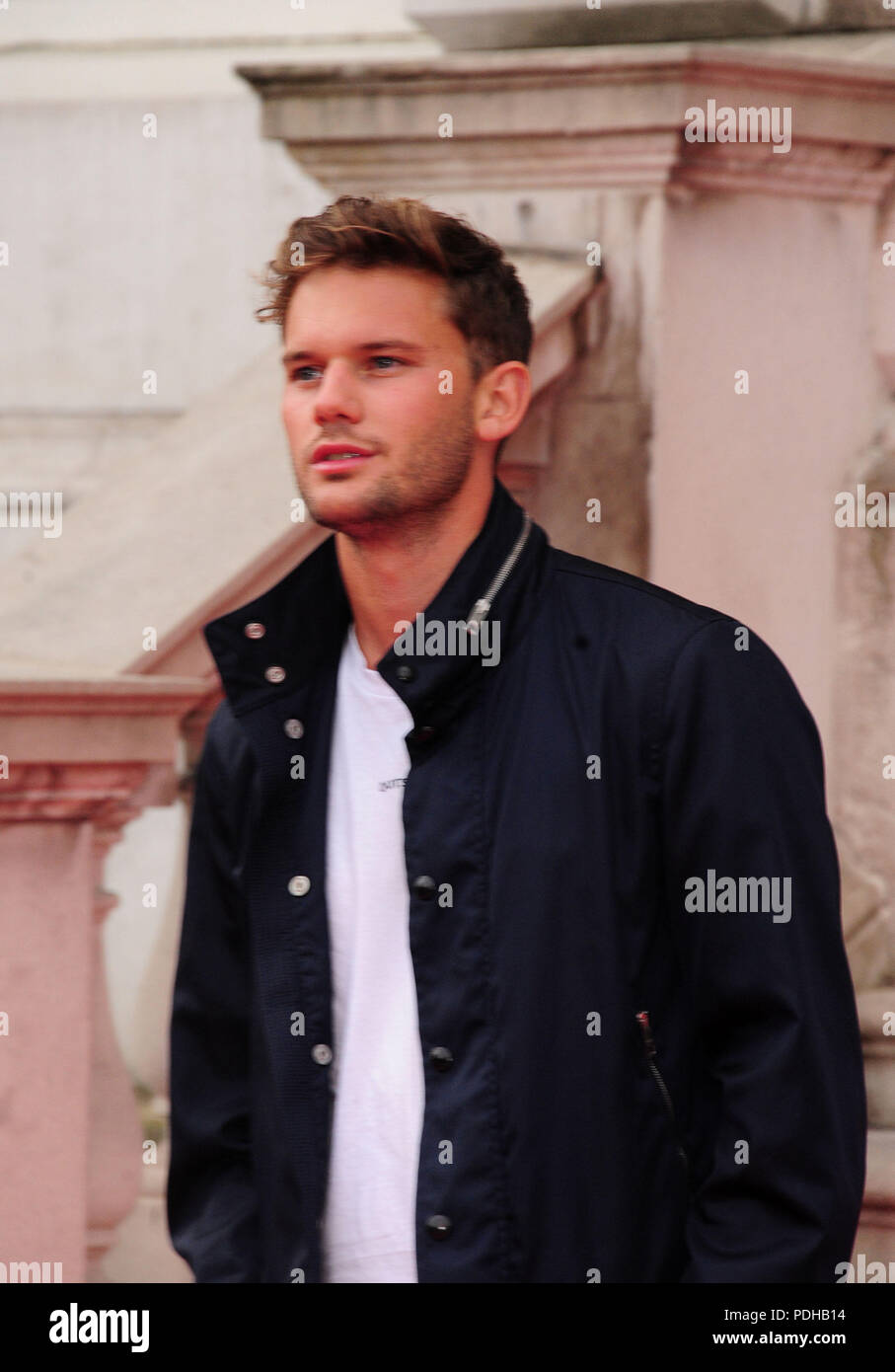 London, UK. 9th August 2018. Jeremy Irvine  attending The  UK  Premiere of THE WIFE  at  Somerset House   London 9th Auggust   2018 Credit: Peter Phillips/Alamy Live News Stock Photo