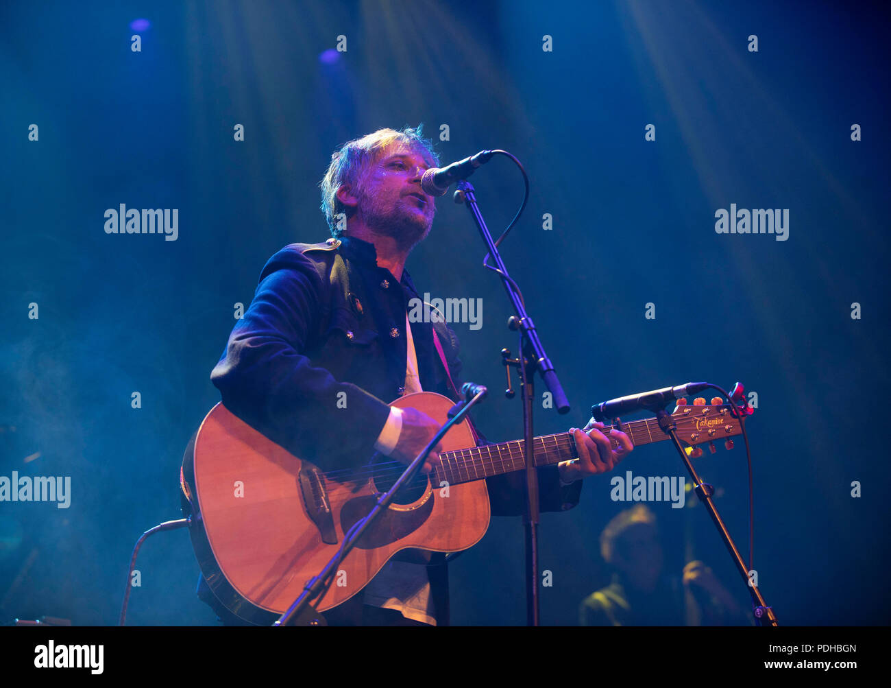 Edinburgh, UK. Thursday 9th of August 2018: Edinburgh International Festival. King Creosote at the International Festival as part of Light on the Shore at Leith Theatre. Supported by Iain Morrison and Hamish Hawk. Stock Photo