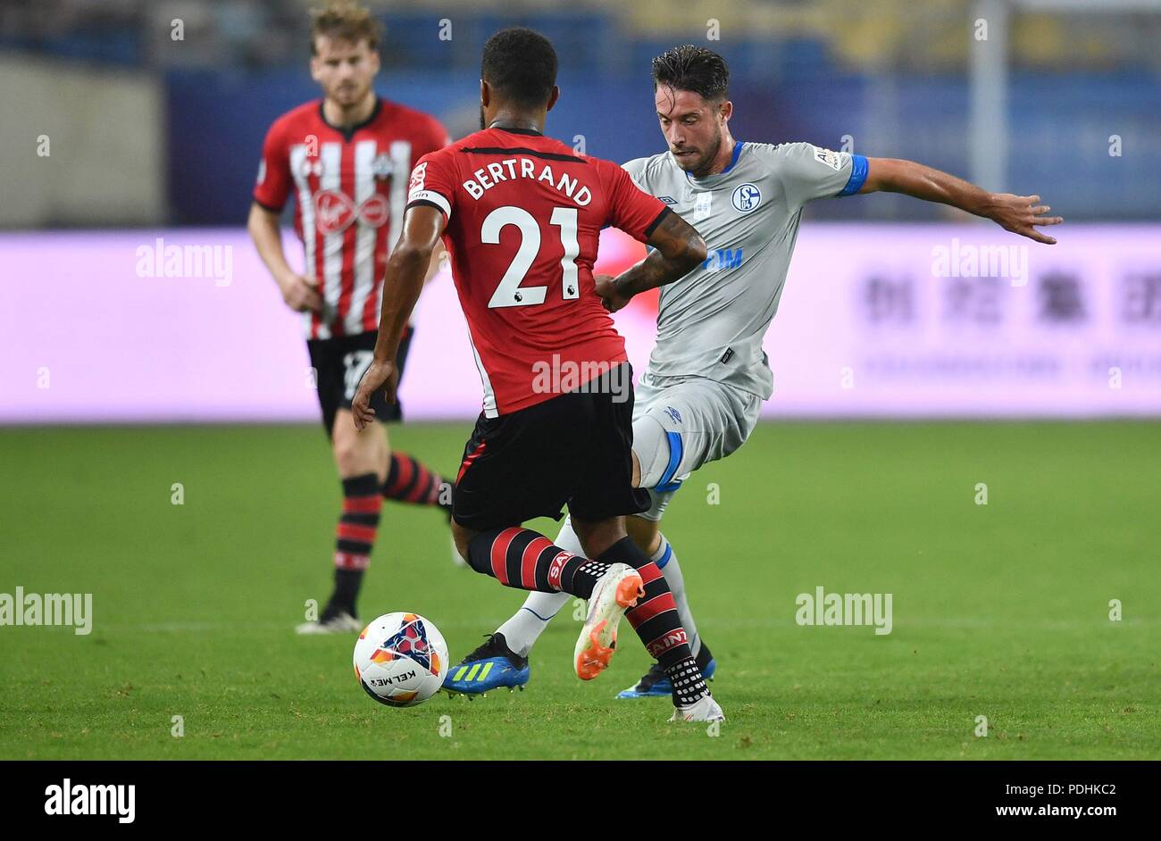 Schalke Southampton Duels Mark Uth Of Fc Schalke 04 Right Challenges Ryan Bertrand Of Southampton Fc Of Fc Schalke 04 Celebrates After Scoring A Goal Against Southampton Fc In A Friendly