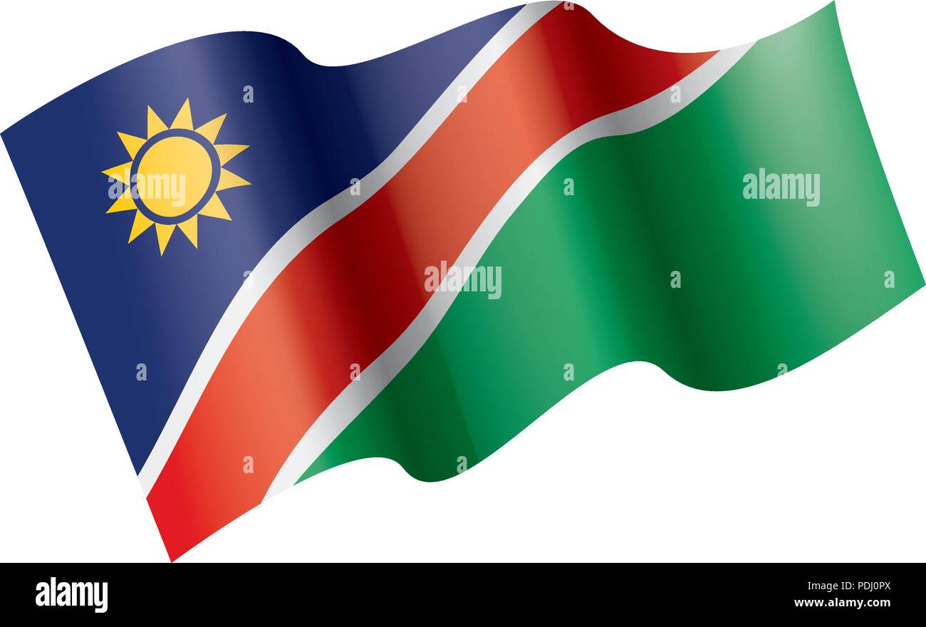 Namibia flag, vector illustration on a white background Stock Vector ...