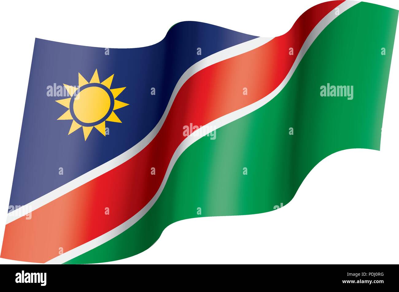 Namibia flag, vector illustration on a white background Stock Vector ...