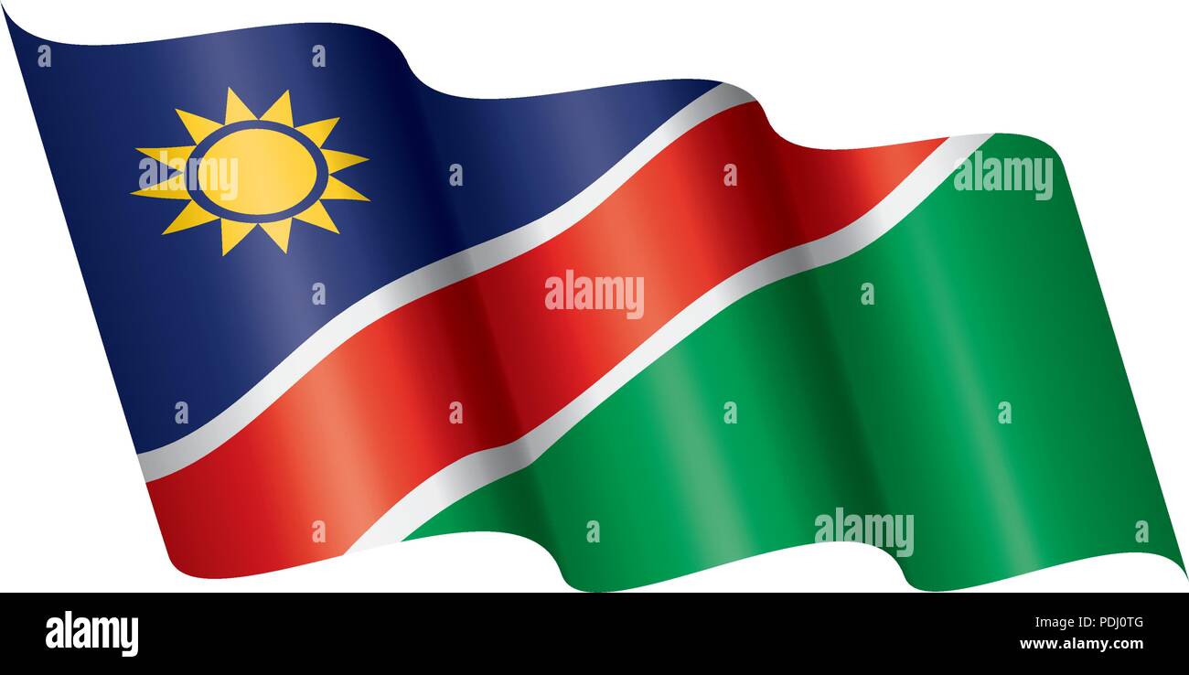 Namibia flag, vector illustration on a white background Stock Vector ...
