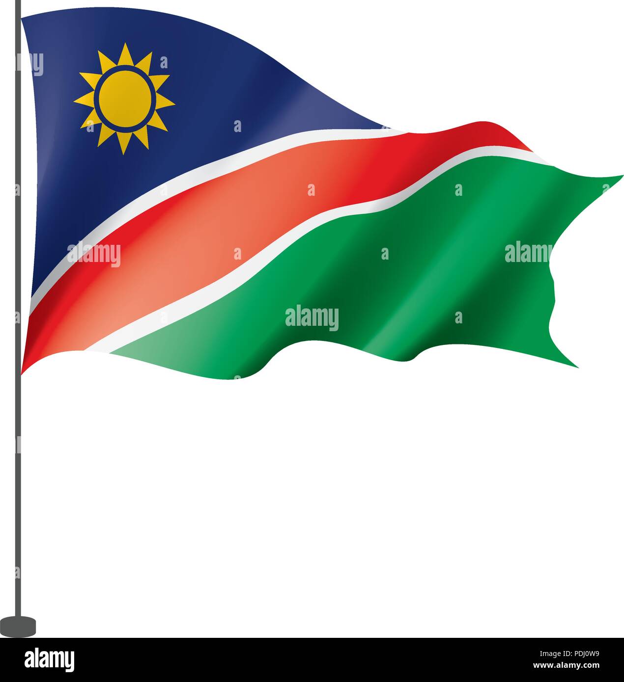 Namibia flag, vector illustration on a white background Stock Vector ...