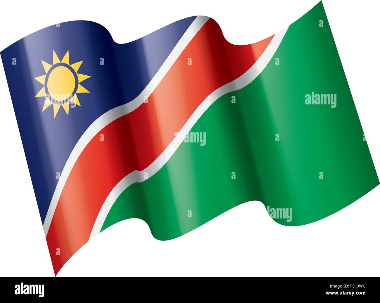 Namibia flag, vector illustration on a white background Stock Vector ...