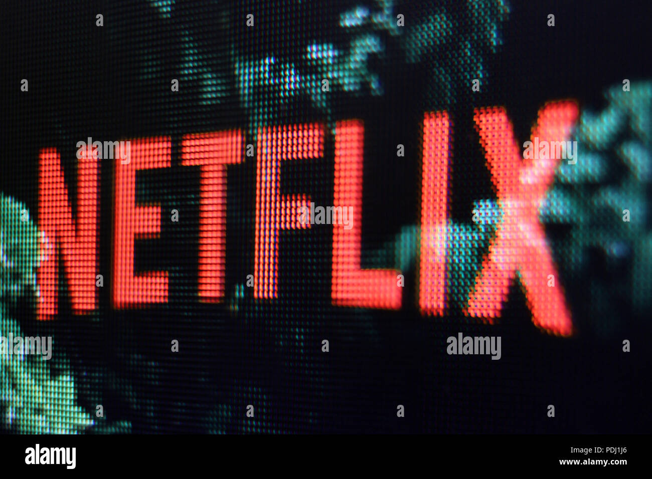 Netflix logo on screen Stock Photo