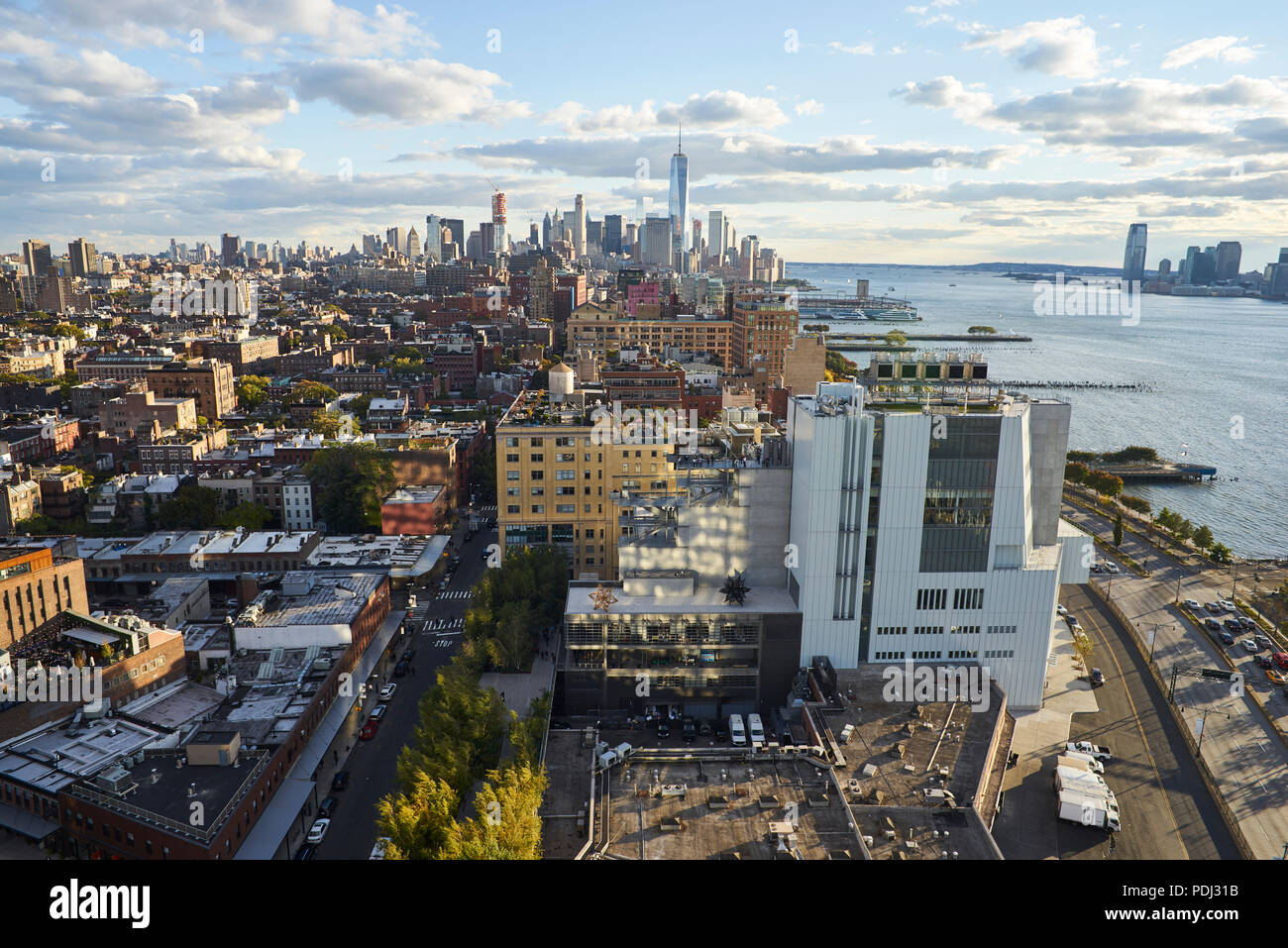 View of the West Village, Greenwich Village and Downtown Manhattan from the Gansevoor Hotel terrace Stock Photo