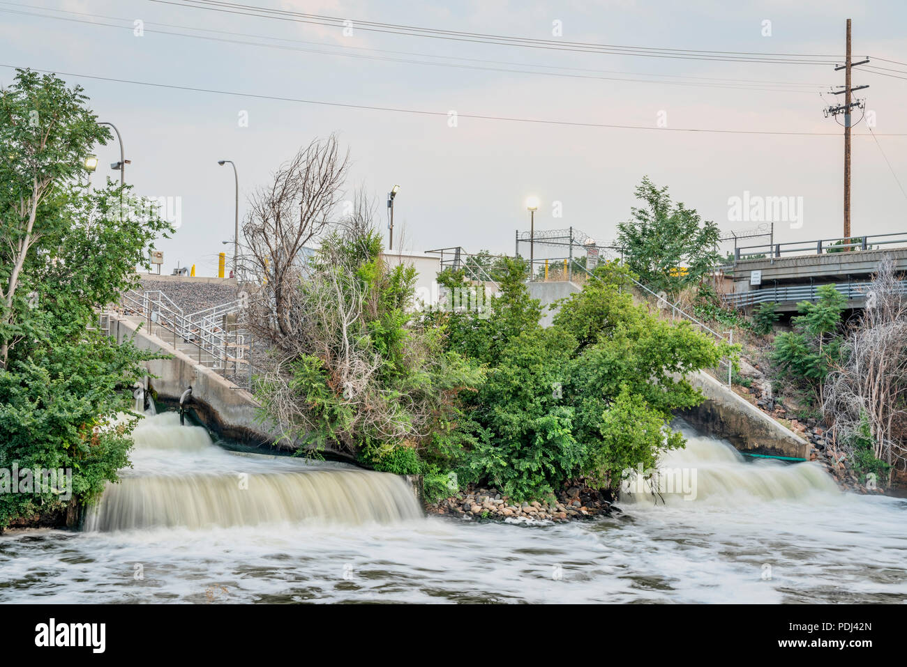 sewage effluent from Denver metro wastewater treatment facility to