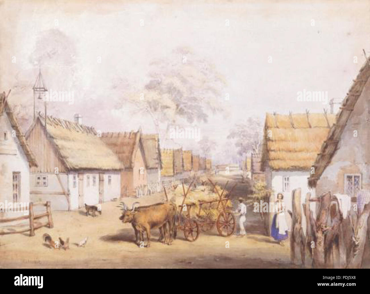 50 George French Angas - Klesmic, a village of German Settlers, near Adelaide, 1844 Stock Photo