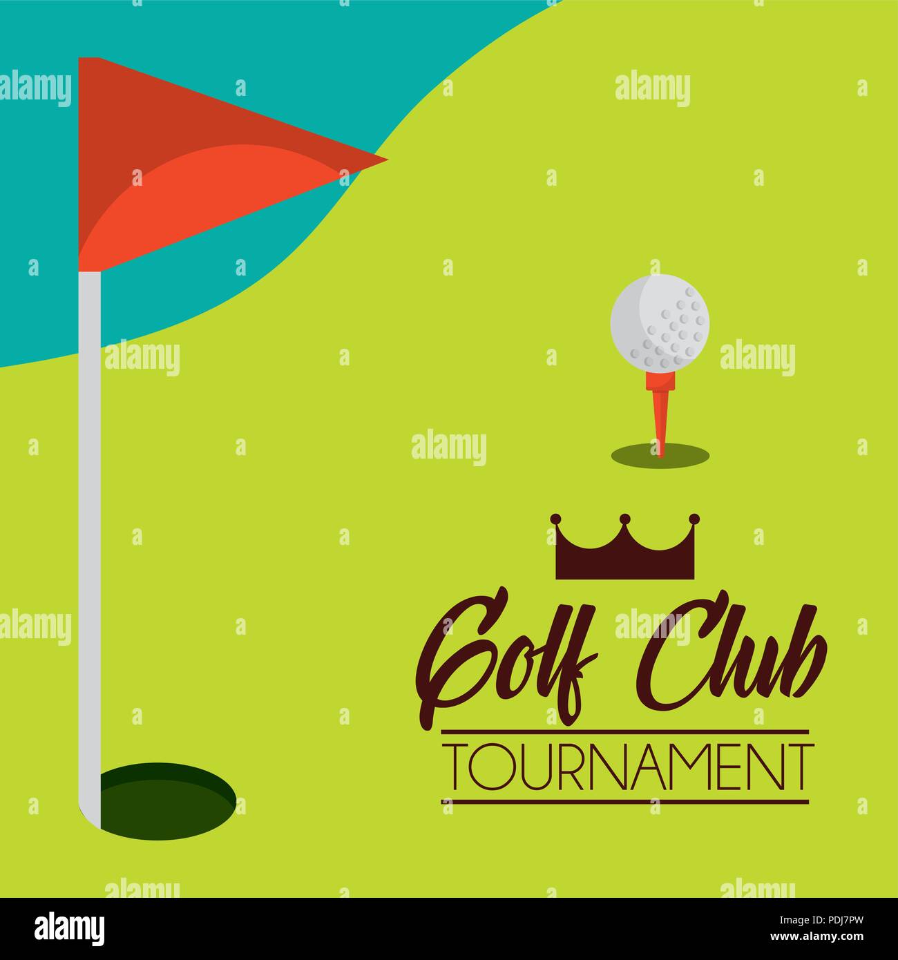 golf club tournament course and red flag Stock Vector Image & Art Alamy