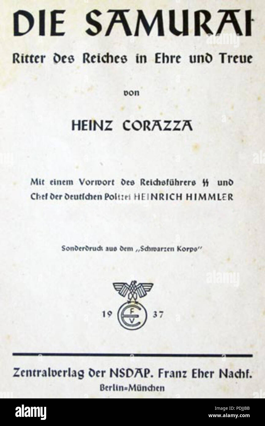 112 Die Samurai - Ritter Des Reiches in Ehre und Treue, von Heinz Corazza (1937) Stock Photo