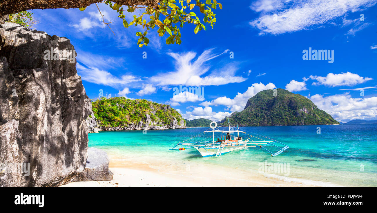 Tropical paradise in El Nido,Philippines. Stock Photo