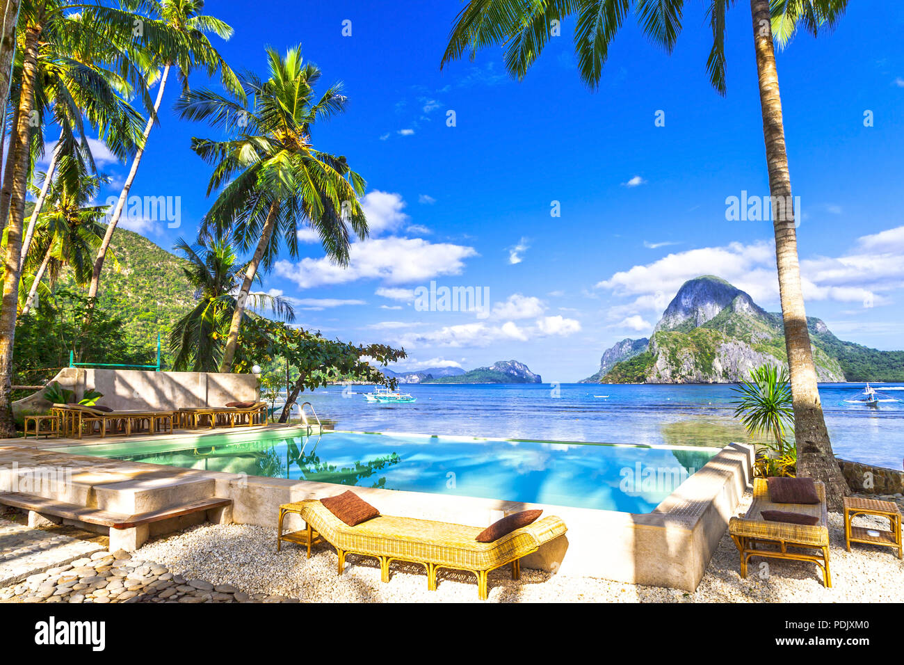 Beautiful beach of El Nido,Palawan,Philippines. Stock Photo