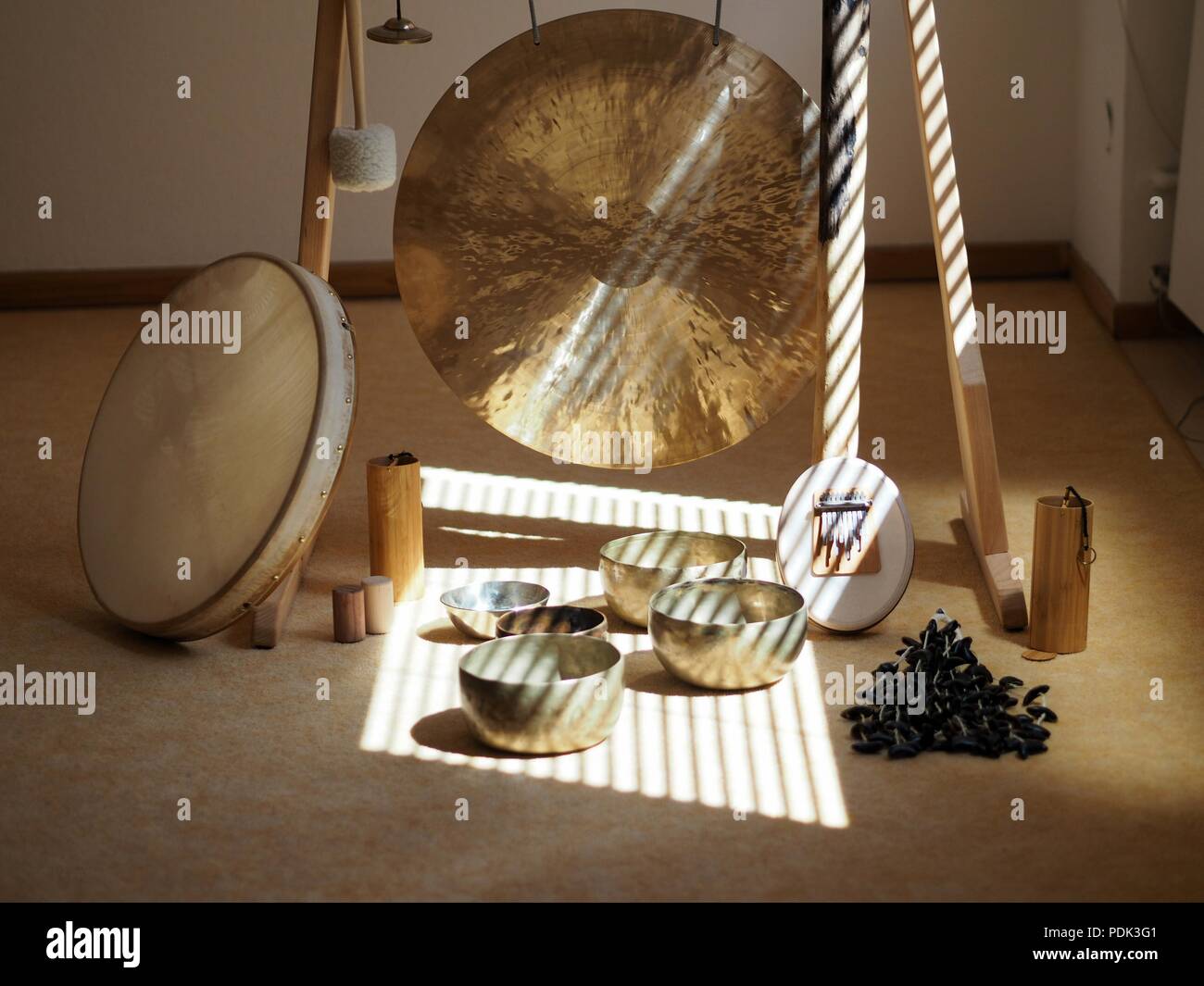 Sound healing instruments Stock Photo