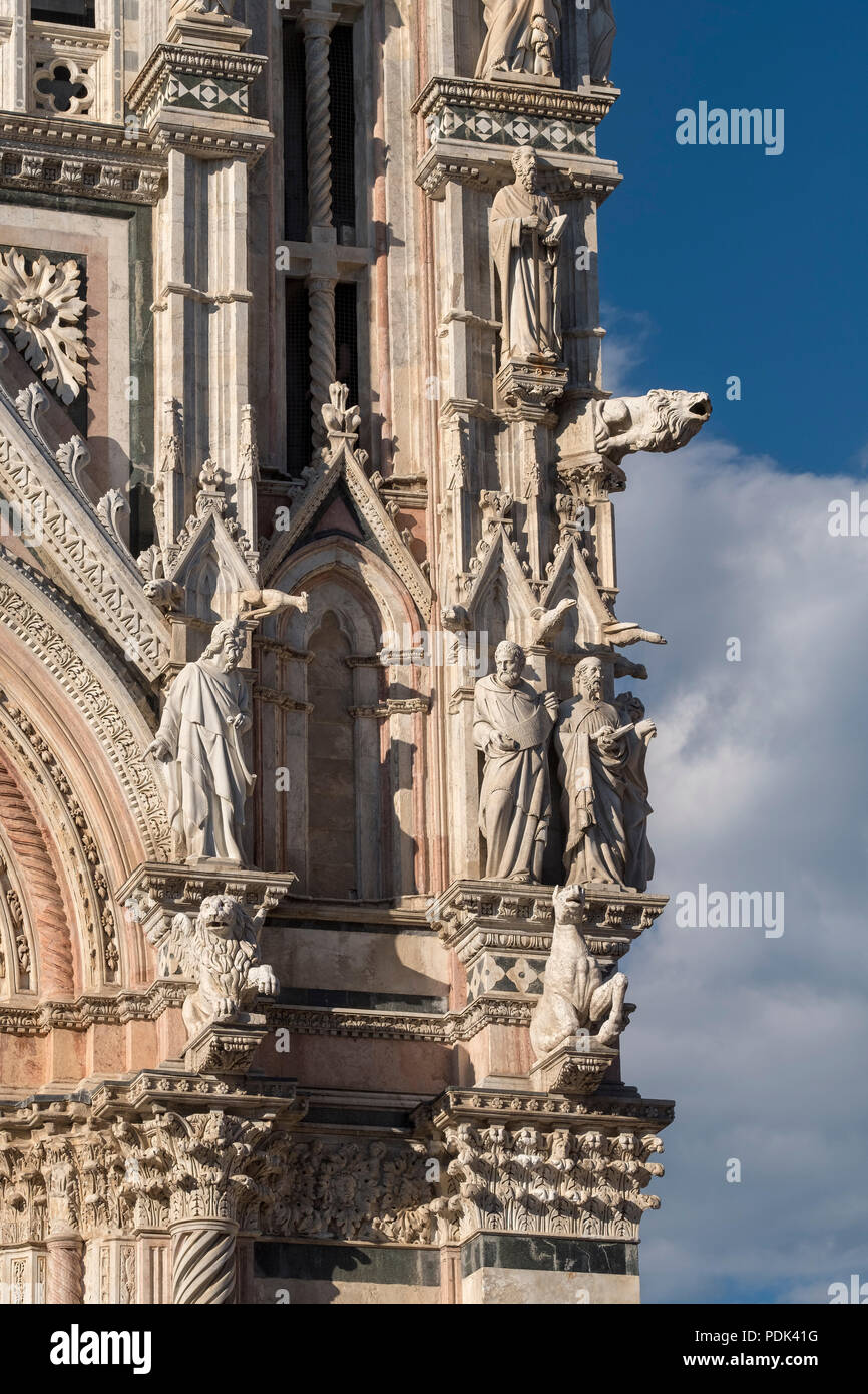 Historic buildings in SIena, Tuscany, Italy, at evening exterior of