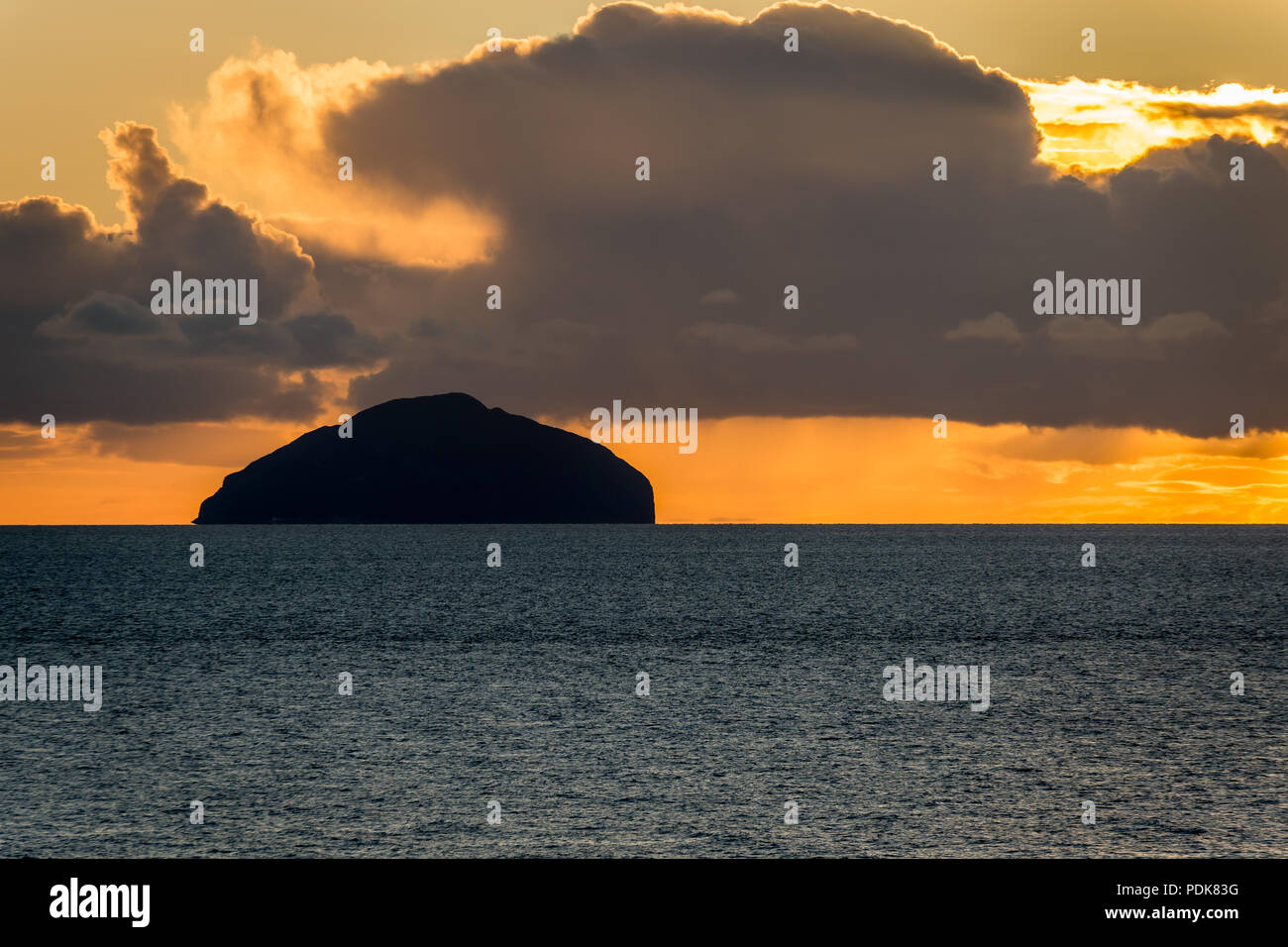 The Island Ailsa Craig viewed from Ayrshire Stock Photo Alamy