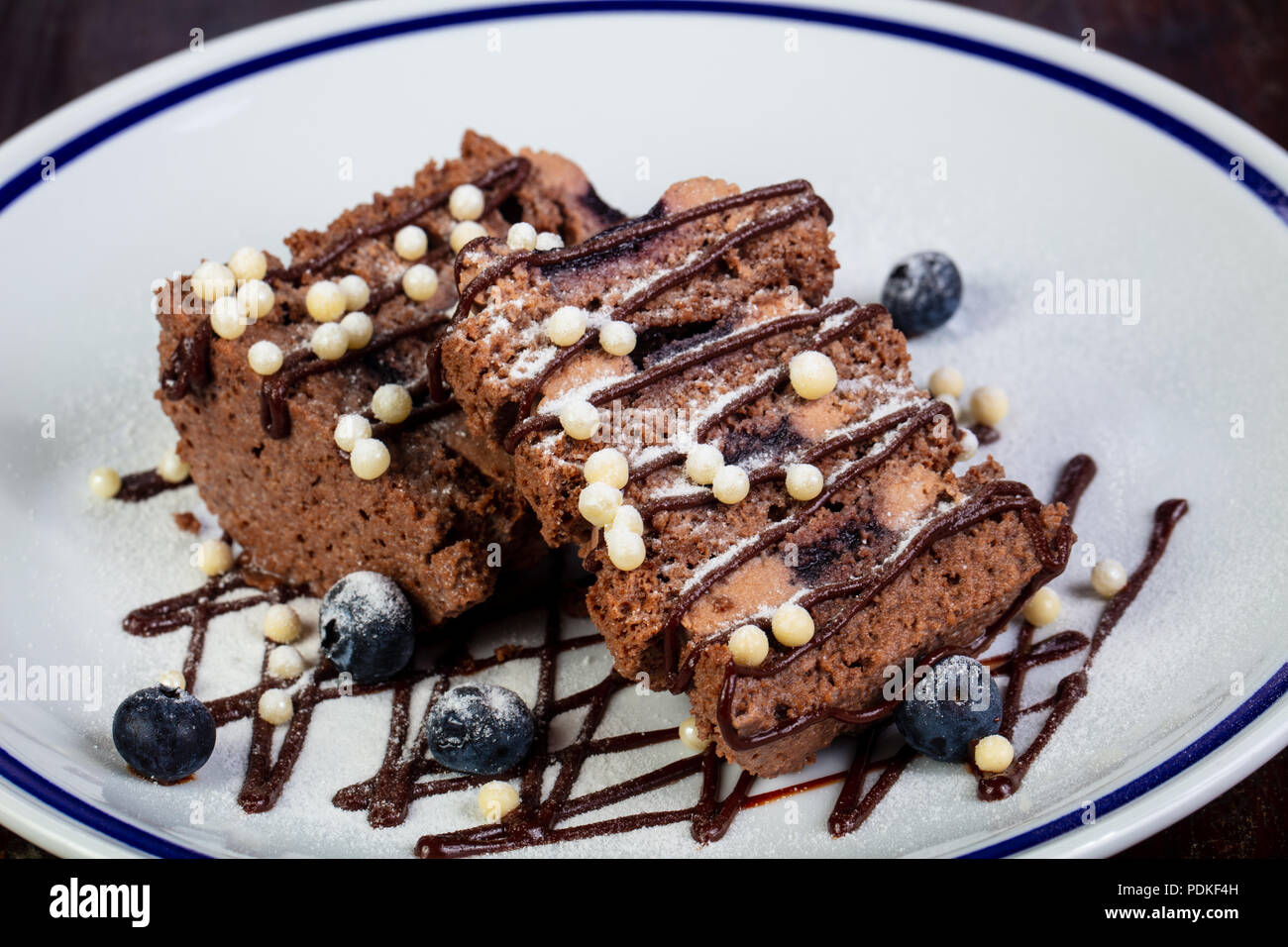 Cake with blueberry and chocolate Stock Photo - Alamy