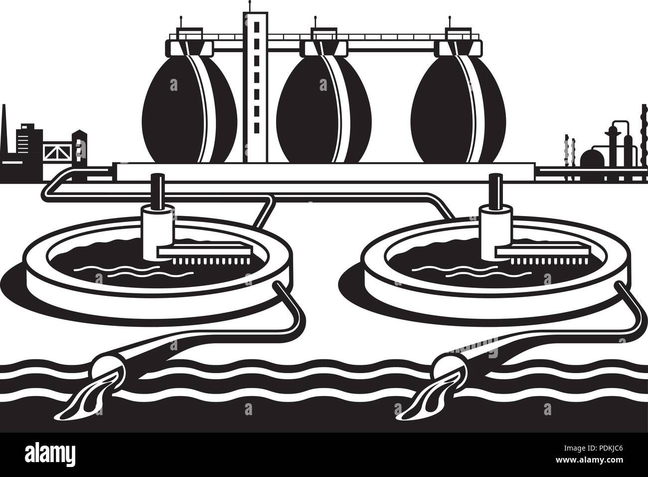 Wastewater treatment plant Stock Vector Images Alamy