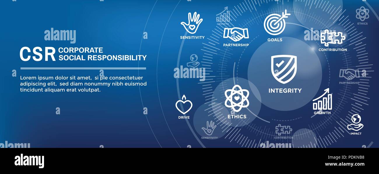 CSR-Social Responsibility Web Banner Icon Set & Web Header Banner w ...