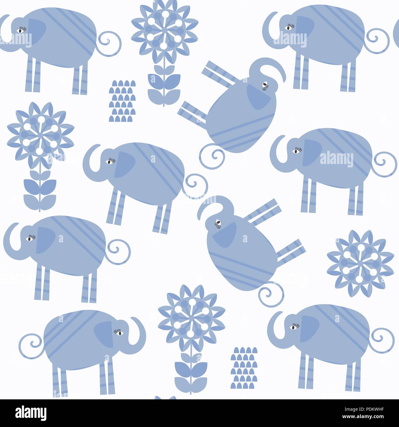 Elephant Pattern Vector Cute elephants india Stock Vector Images - Alamy